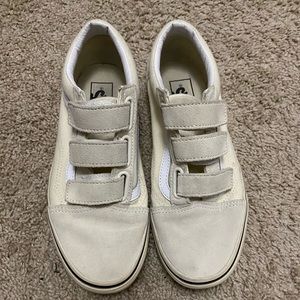Cream Velcro Vans
